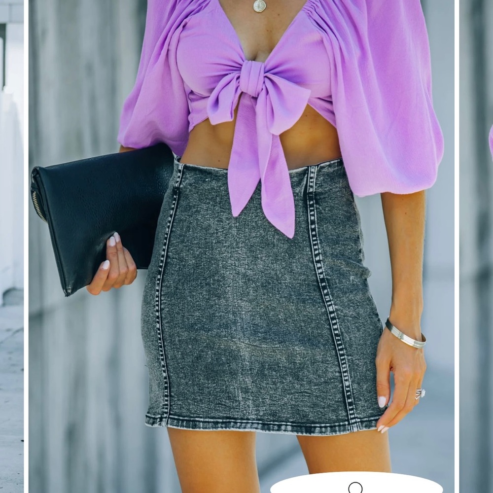 Vici Dolls Black Denim Skirt - Picture 2 of 9